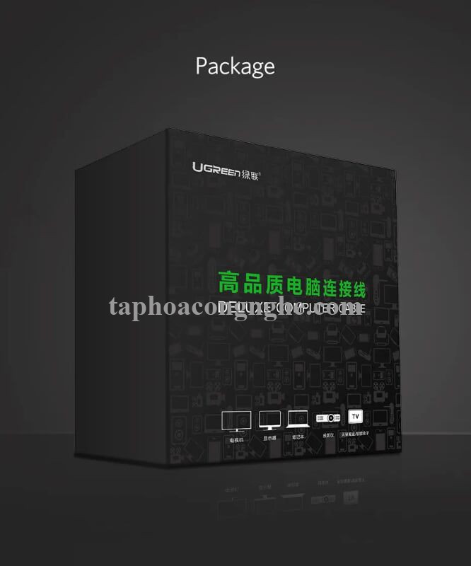 Ugreen 40435 3M Màu Đen Cáp chuyển đổi Displayport 1.2 sang HDMI 2.0 cao cấp DP111 30040435